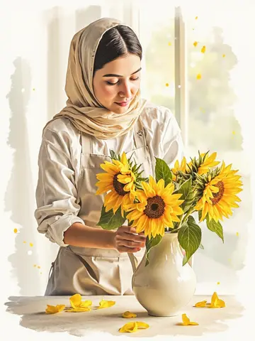 آبرنگ گل‌ها